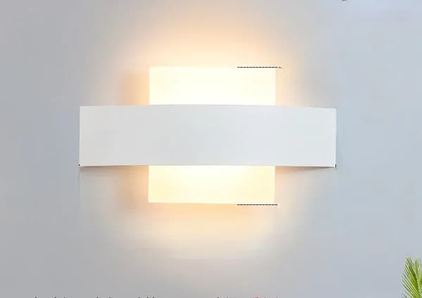 Modern akrylvägglampa, samtida stil, mångsidig användning,vit fyrkant, varmt ljus