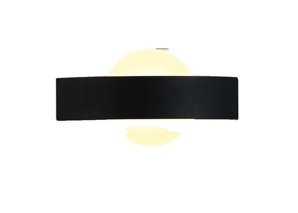 Modern akrylvägglampa, samtida stil, mångsidig användning,vit ljus, svart runt