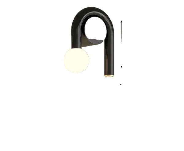 U-formet LED væglampe, aluminiumskonstruktion, forskellige lysmuligheder,Tricolor nr RC, Sort-B