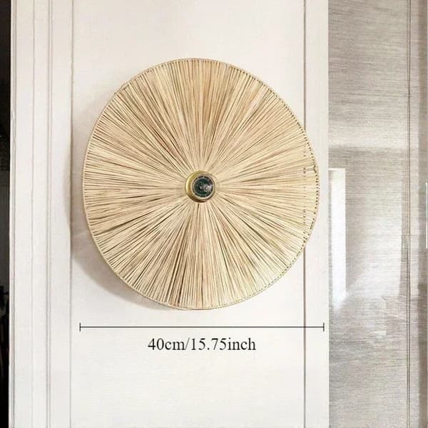 Rattan Væglampe, Traditionelt Design, LED Lyskilde,enkelt lag 40 cm