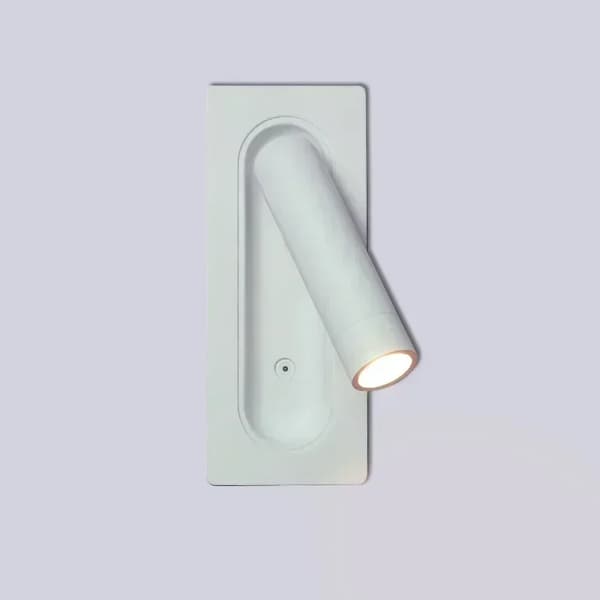 LED Vägglampa, Justerbar Infälld Design, Energibesparande,Vit ljus 6000K, Vit, 3W