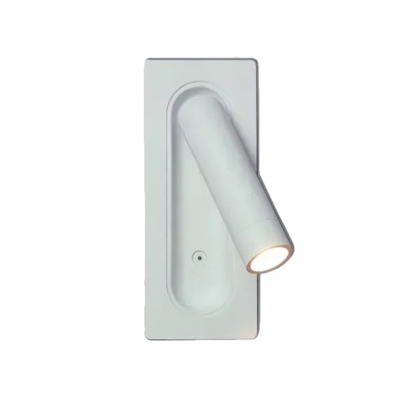LED Vägglampa, Justerbar Infälld Design, Energibesparande,Vit ljus 6000K, Vit, 3W