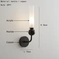 Miniatyrbillede 2 af 2: Væglampe, moderne stil, LED-pære, kobbermateriale,varmt lys, Stil B-Sort