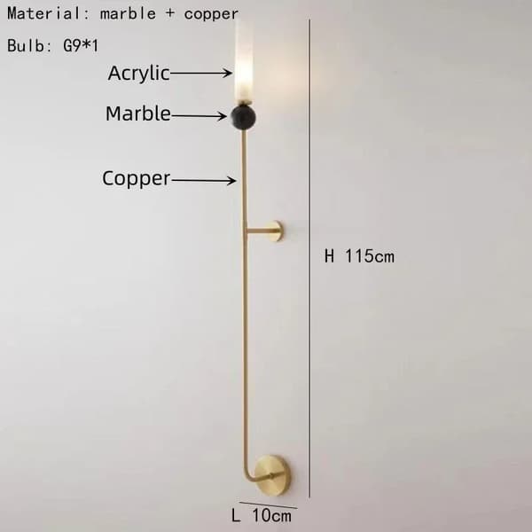 Vägglampa, Modern stil, LED-lampa, Kopparmaterial,varmt ljus, Stil C-Guld