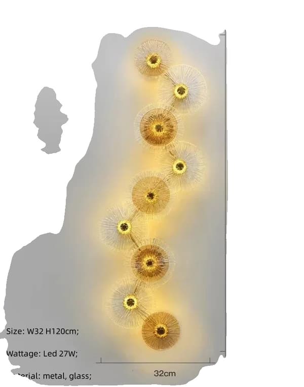 Modern LED Vägglampa, Varmt Ljus, Väggmonterad,varmt ljus, 9 ljus
