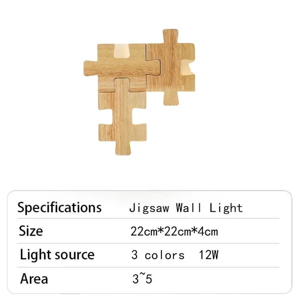 LED Pussel Vägglampa, Dimbara Funktion, Modern Stil,Pusselstil, 3 färger