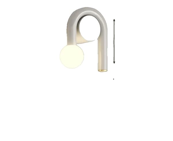 U-formad LED-vägglampa, aluminiumkonstruktion, olika ljusalternativ,Trikolor nr RC, vit-B