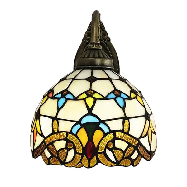 Barokkiseinävalaisin, elegantti lasivarjostin, pehmeä valaistusteho, ruosteenkestävä kalusto