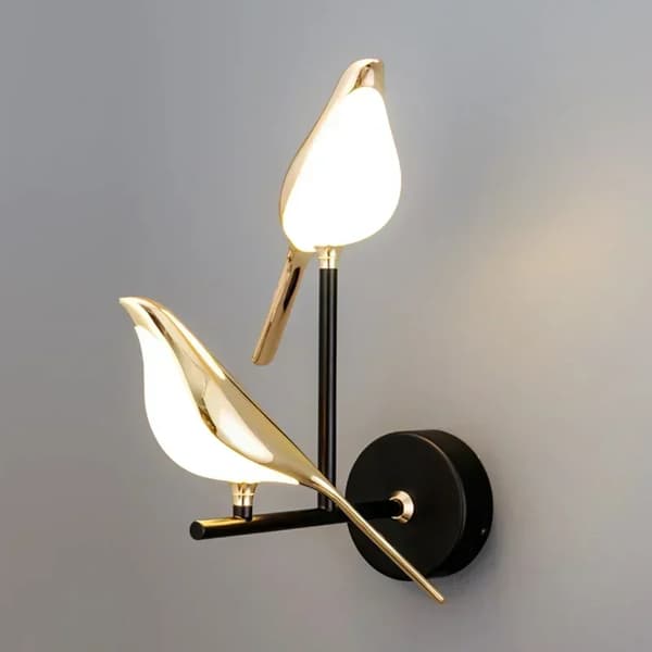 Fågelformad LED-vägglampa, Modern design, Energibesparande,2 fåglar vägglampa, 110V-220V
