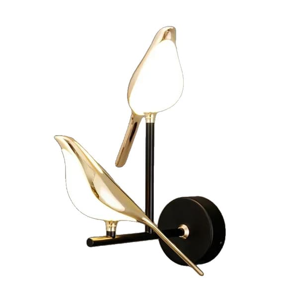 Fågelformad LED-vägglampa, Modern design, Energibesparande,2 fåglar vägglampa, 110V-220V