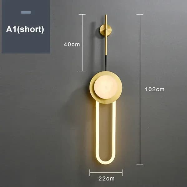 Lyxig Vägglampa, Justerbar Höjd, Modern Stil,varmt ljus, A1 kort-a