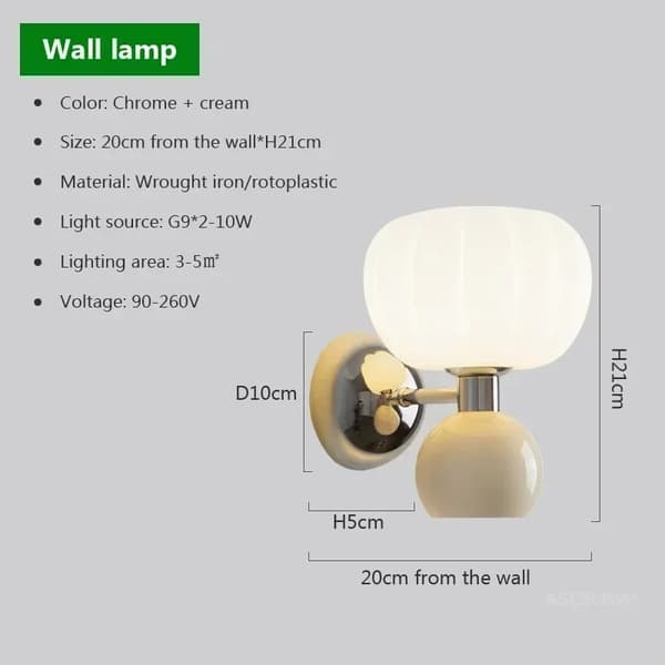 Vägglampa, stilfull pumpaform, energieffektiv belysning,Vit, Ingen glödlampa