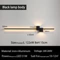 Miniatyrbild 2 av 2: LED Vägglampa, Guldfinish, 122 cm Längd,Trefärgad ljus, svart 122 cm