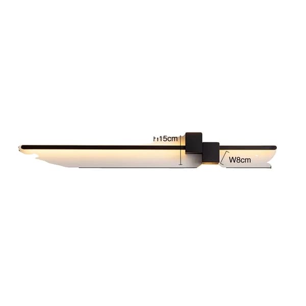 LED Væglampe, Guld Finish, 122 cm Længde,Trekolors lys, sort 92 cm