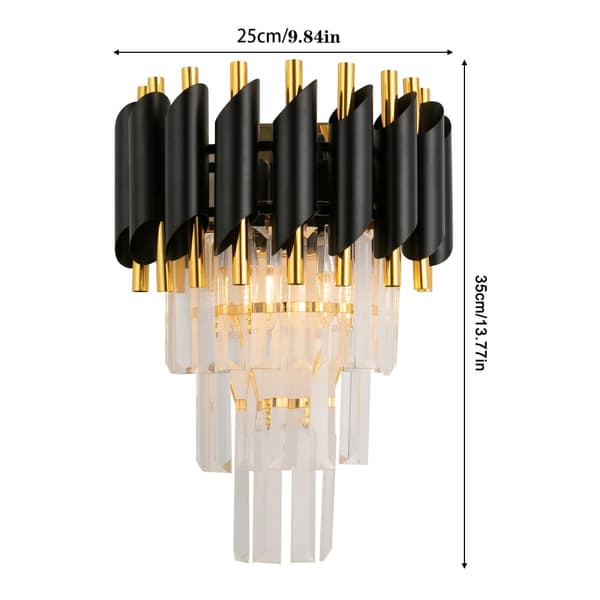 Kristallvägglampa, Elegant Design, Anpassningsbar Belysning,Gul