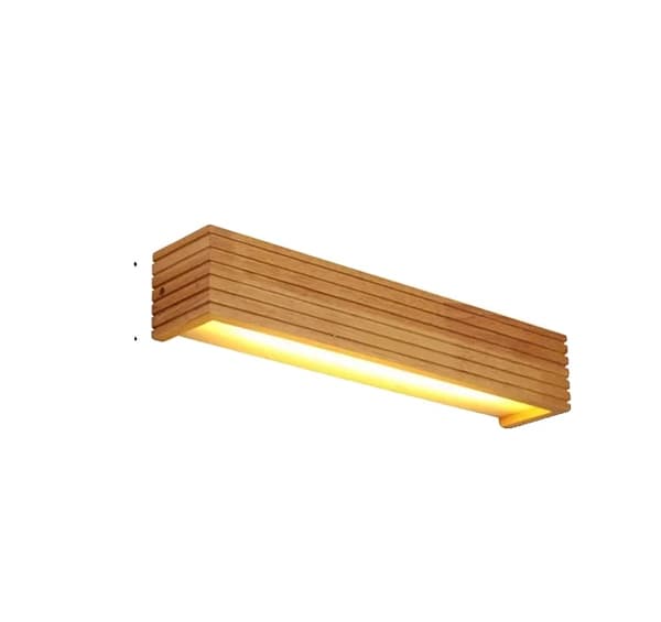 Træ Væglampe, 55 cm Størrelse, LED Kilde,35 cm, Kold Hvid (5500-7000K)