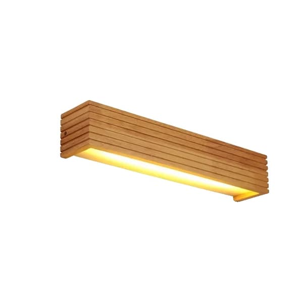 Træ Væglampe, 55 cm Størrelse, LED Kilde,45 cm, Kold Hvid (5500-7000K)