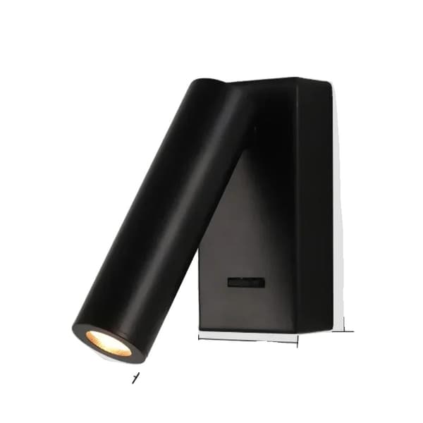 Modern vägglampa, 3W energieffektiv LED, justerbar vinkeldesign,3W varm ljus, svart-B