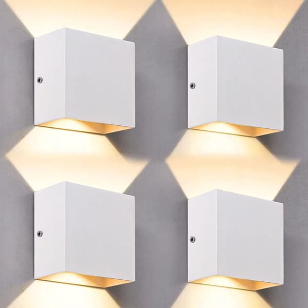 Moderni LED-seinävalaisin, neliömuoto, lämmin valo 3000K,VALKOINEN, Lämmin valkoinen (2700-3500K), 6W