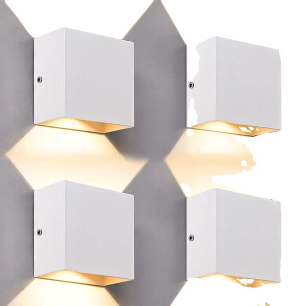 Moderni LED-seinävalaisin, neliömuoto, lämmin valo 3000K,VALKOINEN, Lämmin valkoinen (2700-3500K), 6W