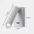 Miniatyrbild 2 av 2: Modern vägglampa, 3W energieffektiv LED, justerbar vinkeldesign,3W varm ljus, vit-B