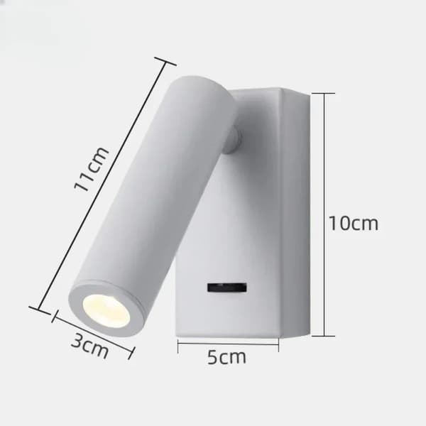 Modern vägglampa, 3W energieffektiv LED, justerbar vinkeldesign,3W varm ljus, vit-B