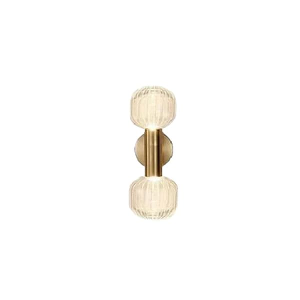 Moderna LED Vägglampor, Mässingsfinish, Klara Glaslampor,B, Varm vit (2700-3500K)