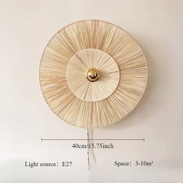 Rattankrona, Traditionell Design, LED Ljuskälla,dubbelvånings 40 cm