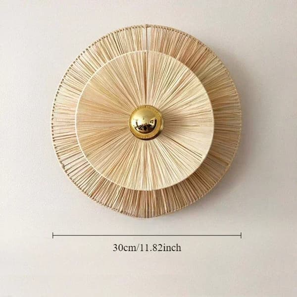 Rattankrona, Traditionell Design, LED Ljuskälla,dubbelvånings 30 cm