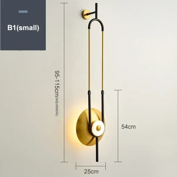 Lyxig Vägglampa, Justerbar Höjd, Modern Stil,varmt ljus, B1 liten