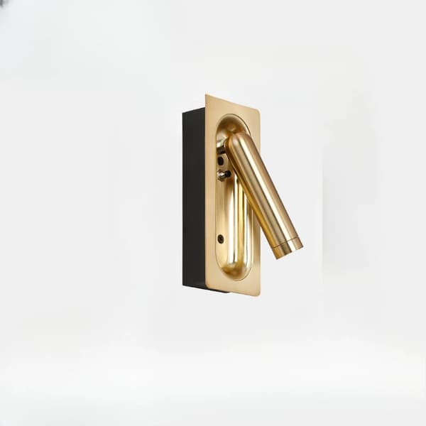 LED Vägglampa, Justerbar Infälld Design, Energibesparande,Vit ljus 6000K, Guld, 3W