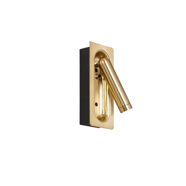 LED Vägglampa, Justerbar Infälld Design, Energibesparande,Vit ljus 6000K, Guld, 3W