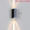 Miniatyrbillede 2 af 2: LED Væglampe, 20W Effekt, Moderne Aluminium Design,varm lys, 6W