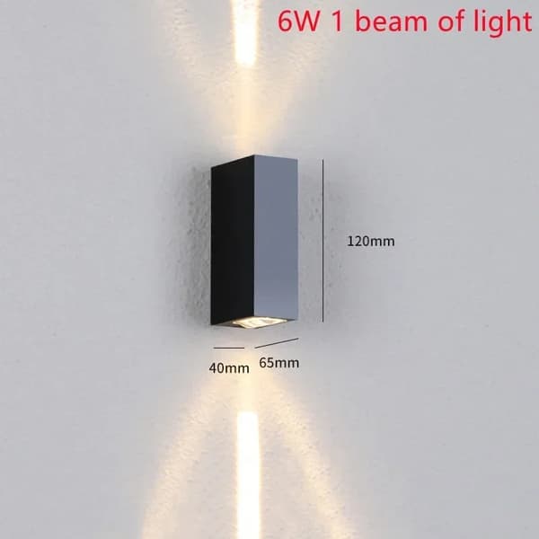 LED Væglampe, 20W Effekt, Moderne Aluminium Design,varm lys, 6W