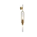 Miniatyrbillede 1 af 2: Art Deco Væglampe, Klar Glas Skærm, G9 Pære, Væghængt,A-Guld-85cm, Varmt lys