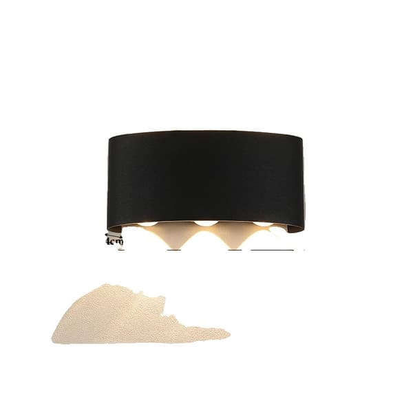 Seinävalaisin, LED -valonlähde, seinälle asennettu,Lämmin Valo, 6W Musta, Ei Vesitiivis ABS