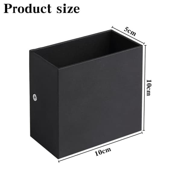 Bomclap moderni neliönmuotoinen seinävalaisin, irrotettava LED-valaistus, valkoinen valo, 10×10×5cm (musta kuori)