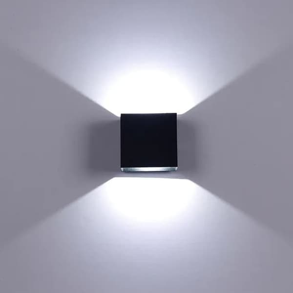 Bomclap moderni neliönmuotoinen seinävalaisin, irrotettava LED-valaistus, valkoinen valo, 10×10×5cm (musta kuori)