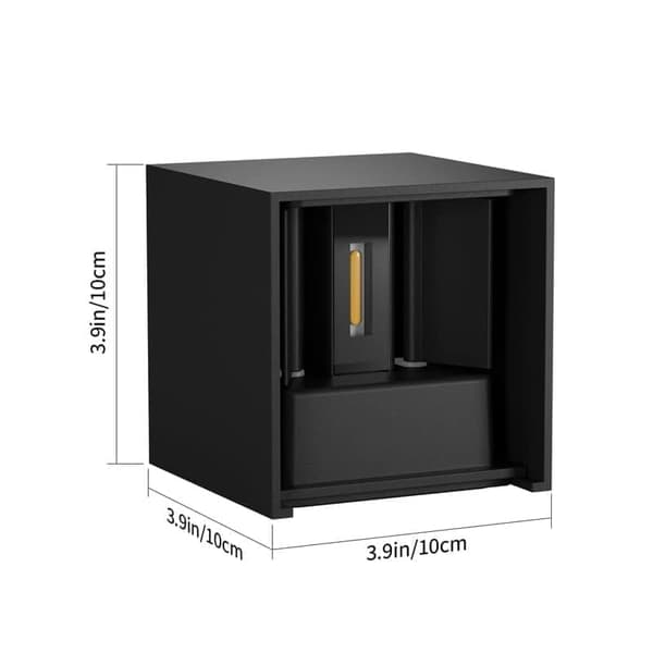 Bomclap Outdoor LED-seinävalaisin, suora valaistus, alumiininen seinävalaisin, IP65 vedenkestävä, lämmin valkoinen 3000K (musta, 12W)