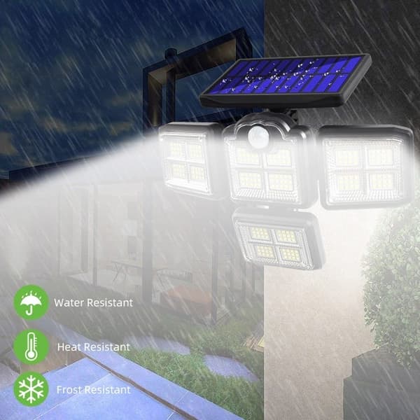 OBOSOE Outdoor Solar Lamp, turvalamppu 192 LED-valolla ja liiketunnistimella ulkokäyttöön, vedenpitävä aurinkolamppu