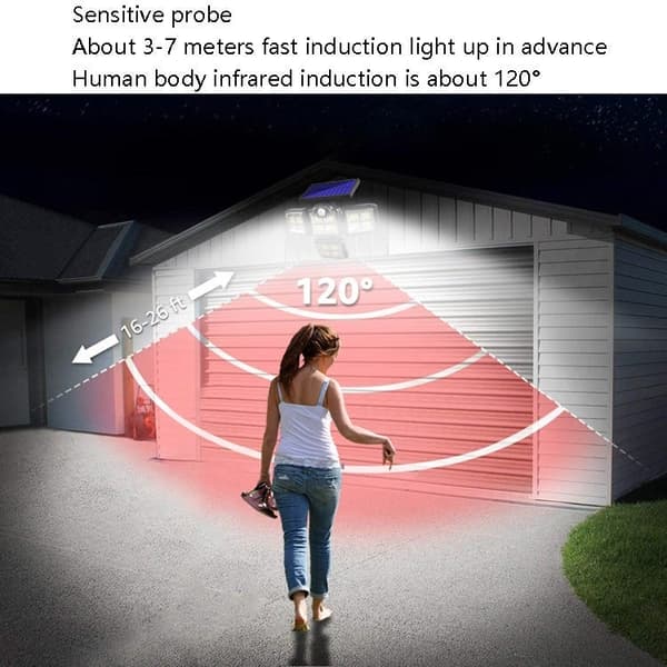 OBOSOE Outdoor Solar Lamp, turvalamppu 192 LED-valolla ja liiketunnistimella ulkokäyttöön, vedenpitävä aurinkolamppu