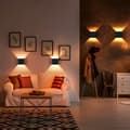 Miniatyrbild 3 av 8: OBOSOE LED vägglampa i aluminium – modern upp- och nedljus inomhuslampa med varmvitt ljus