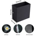 Miniatyrbild 4 av 8: OBOSOE LED vägglampa i aluminium – modern upp- och nedljus inomhuslampa med varmvitt ljus