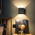 Miniatyrbild 7 av 8: OBOSOE LED vägglampa i aluminium – modern upp- och nedljus inomhuslampa med varmvitt ljus