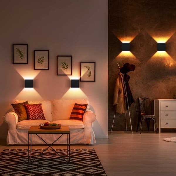 OBOSOE LED vägglampa i aluminium – modern upp- och nedljus inomhuslampa med varmvitt ljus