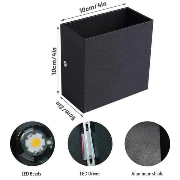 OBOSOE LED vägglampa i aluminium – modern upp- och nedljus inomhuslampa med varmvitt ljus