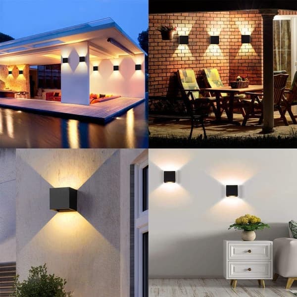 OBOSOE LED vägglampa i aluminium – modern upp- och nedljus inomhuslampa med varmvitt ljus