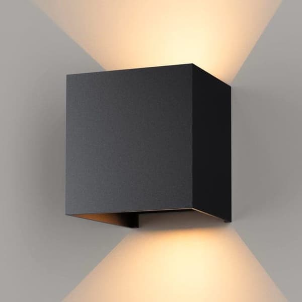 OBOSOE LED vägglampa i aluminium – modern upp- och nedljus inomhuslampa med varmvitt ljus