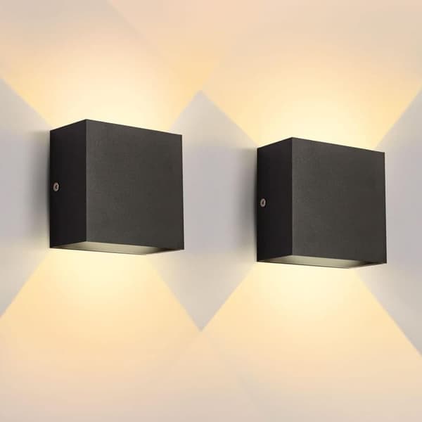 OBOSOE LED vägglampa i aluminium – modern upp- och nedljus inomhuslampa med varmvitt ljus