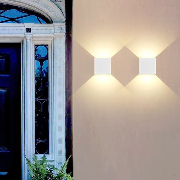 Bomclap Vägglampa utomhus/inomhus LED 12W IP65 – 2-pack vägglampor 3000K varmvit
